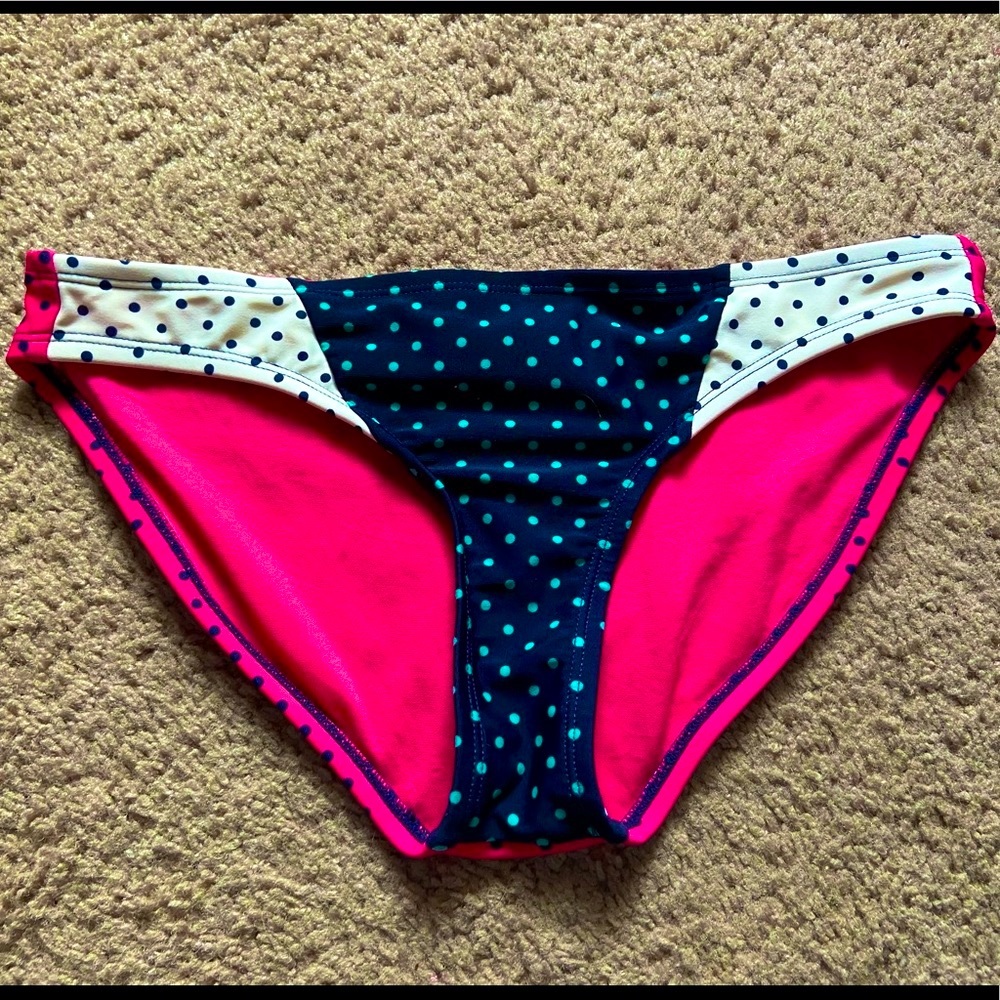 Multicolor polka dot bikini bottom